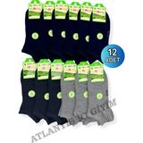 Dündar Kadın Bambu Patik Çorap 12'li Paket - 36 - 40 - Renkli
