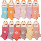 Dündar Kız Çocuk Modal Patik Dikişsiz Pastel Renk Çorap 8047- 12 Adet - 5 Yaş - Çok Renkli