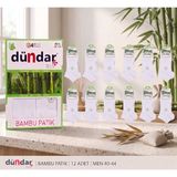 Dündar Plus Erkek Bambu Patik Çorap 12'li Paket (40-44 Beden) - 40 - 44 - Beyaz