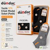 Dündar Yazlık 12’li Erkek Modal Soket Patik 40-44 Ince Nefes Alan Günlük Çorap - 40 - 44 - Asorti