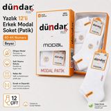 Dündar Yazlık 12’li Erkek Modal Soket Patik 40-44 Ince Nefes Alan Günlük Çorap - 40 - 44 - Beyaz