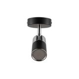 Dunlin Spot Tekli | Krom Kaplama Metal Gövde | GU10 Duy | 10cm Taban Çapı | Mat Siyah ve Krom | Yatak Başı, Koridor, Tablo Üstü ve Banyo için Yönü Ayarlanabilir Duvar Apliği ve Tavan Spotu