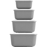 DÜNYA-30950-999 Sızdırmaz Saklama Kabı ve Kutusu Set 3 Adet 600-1100-1800-3000ML Renkli Dikdörtgen - 12'li Paket