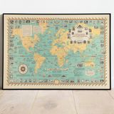 Dünya Denizcilik Haritası Sanatsal Duvar Dekorasyon Poster 60x90cm.