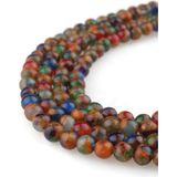 Dünya Doğal Taş 6 mm Renkli Opal Akik Taşı Dizi - DZ4074-R