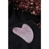 Dünya Doğal Taş Gua Sha Pembe Kuvars Taşı - Yüz Cilt Masaj Taşı - MS0038