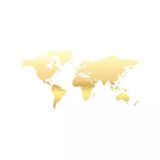 Dünya Haritası Araba Sticker 17X17 Cm Gold