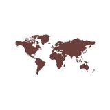 Dünya Haritası Araba Sticker 17X17 Cm Kahverengi