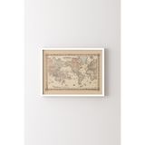 Dünya Haritası - Beyaz Çerçeve, Beyaz, 50 x 70, 3646362352259