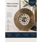 Dünya Haritası Dekoratif Masa Saati – Sessiz Akar Mekanizma