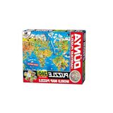 Dünya Haritası Temalı Eğlenceli Puzzle Seti