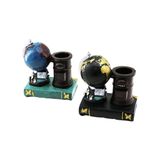 DÜNYA - KİTAP VİNTAGE DEKORATİF BİBLO - KALEMLİK RENKLİ 15X13.5X8CM REÇİNE (5264)