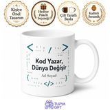 Dünya Kodlama Günü Yazılımcıya Özel Tasarım Baskılı Porselen Kupa Bardak Hediye