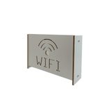 dünya kreş market Dekoratif Beyaz Duvara Asılabilir Modem-Wifi Saklama Kutusu 37 x 25 x 10 CM