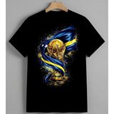 Dunya Kupasi Futbol Sarisi Syh Unisex Erkek Kadın Oversize Tişört Siyah - XL