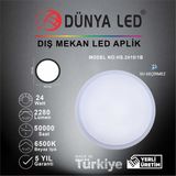 Dünya Led HS2410/1-B 24W Beyaz LED Glob Armatür 6500K Beyaz Işık