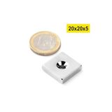 Dünya Magnet 1 Adet, Köşeli, Neodyum Mıknatıs, 20X20X5 Mm, D:10/5 Mm, Havşa Delikli, Güçlü Magnet, N35 Kalite