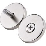 Dünya Magnet 1 Adet Mıknatıs, D25X10/5,5X5MM Vida Atılabilir Havşa Delikli Güçlü Neodyum Mıknatıs - Gümüş