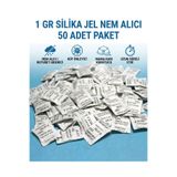 Dünya Magnet 1 gr Silikajel Nem Alıcı Rutubet Giderici Küf Önleyici , Mama Kabı Kurutucu Silika Jel 50 Adet