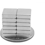 Dünya Magnet 10 Adet 10 mm x 10 mm x 3 mm Köşeli Süper Güçlü Neodyum Mıknatıs - Gümüş