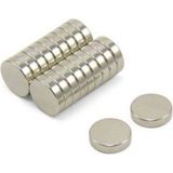 Dünya Magnet 10 Adet 10MM x 2mm Güçlü Yuvarlak Neodyum Mıknatıs (10'lu Paket) - Gümüş