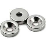Dünya Magnet 10 Adet 10MM x 3mm Havşa Delikli Güçlü Neodyum Mıknatıs - Gümüş