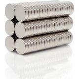 Dünya Magnet 10 Adet 12X3 mm Yuvarlak Güçlü Neodyum Mıknatıs - Gümüş