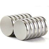 Dünya Magnet 10 Adet 20MM x 2mm Yuvarlak Güçlü Neodyum Mıknatıs - Gümüş