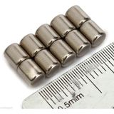 Dünya Magnet 10 Adet Çap 5mm x Kalınlık 5mm Silindir Güçlü Neodyum Mıknatıs