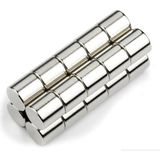 Dünya Magnet 10 Adet Çap 8mm x Kalınlık 8mm Yuvarlak Süper Güçlü 8x8 Neodyum Mıknatıs - Gümüş