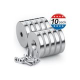 Dünya Magnet 10 Adet D20Mm X 7/4Mm X 3Mm Havşa Delikli Güçlü Vida Atılabilir Neodyum Mıknatıs (10'Lu Paket)