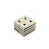 Dünya Magnet 10 Adet - Neodyum Mıknatıs, 40X20X5 Mm, D: 10/5 Mm, Köşeli, İki Havşa Delikli, Güçlü Magnet, N35