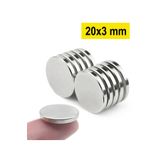 Dünya Magnet 10 Adet, Yuvarlak Neodyum Mıknatıs, 20X3 Mm, Süper Güçlü Magnet