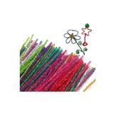 Dünya Magnet 100 Adet Renkli Simli Şönil , Tüylü Tel, 30 cm, Eğitici Şönil Seti, Peluş Tel