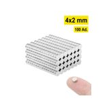 Dünya Magnet 100 Adet - Yuvarlak, Neodyum Mıknatıs, 4X2 Mm, Güçlü Magnet, N35 Kalite