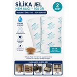 Dünya Magnet 2 Adet 100 Gr Silikajel Nem Alıcı Silika Jel Rutubet Önleyici Küf Giderici Desiccant