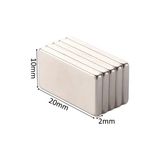 Dünya Magnet 2 Adet 20X10X2 Köşeli Neodyum Mıknatıs Magnet - 1 Adet - Renkli