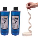 Dünya Magnet 2 Adet 250 ml Kandil Yağı Kokusuz Iç Mekan Gaz Lambası Yağı 250 ml + 1 Metre Fitil