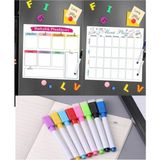 Dünya Magnet 2 Adet Haftalık Menü Planlayıcı Magnet Mıknatıslı Yazı Tahtası Pano ve 6 Adet