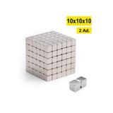 Dünya Magnet 2 Adet - Köşeli Neodyum Mıknatıs, 10X10X10 Mm, Güçlü Magnet, N35 Kalite