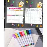 Dünya Magnet 2 Haftalık Menü Planlayıcı Yazı Tahtası Pano 31 x 34 cm Renkli 6 Kalem ile Set
