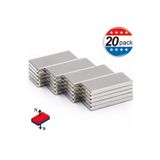 Dünya Magnet 20 Adet 20 Mm X 10Mm X 2 Mm Köşeli Süper Güçlü Neodyum Mıknatıs N35