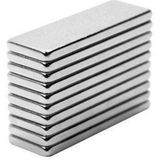 Dünya Magnet 20 Adet Neodyum Mıknatıs Magnet 30X10X2 mm Dikdörtgen Güçlü Mıknatıs - Gümüş
