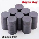 Dünya Magnet 200 Adet 20X3 Büyük Yuvarlak Ferrit Mıknatıs -Kokulu Taş-Nişan Süsleme Mıknatısı(200'Lü Paket)
