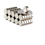 Dünya Magnet 25 Adet 10 x 5 mm Yuvarlak Güçlü Neodyum Mıknatıs - Gümüş
