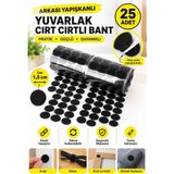 Dünya Magnet 25 Adet 1,5 cm Yuvarlak Cırt Cırt Bant Arkası Yapışkanlı Güçlü Cırt Bant