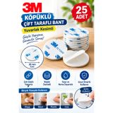 Dünya Magnet 25 Adet 3M Köpüklü Çift Taraflı Bant Yuvarlak 20mm Güçlü Yapışkanlı