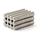 Dünya Magnet 25 Adet 8mm x 3mm Yuvarlak Güçlü Neodyum Mıknatıs Magnet - Gümüş