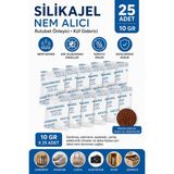 Dünya Magnet 25 Adet - Silikajel, 10 Gr, Nem Alıcı Silika Jel Rutubet Önleyici Küf Giderici Gel