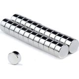 Dünya Magnet 25 Adet Yuvarlak Güçlü Neodyum Mıknatıs (5x3 Mm) Çap: 5 mm x Kalınlık: 3 mm - Gümüş